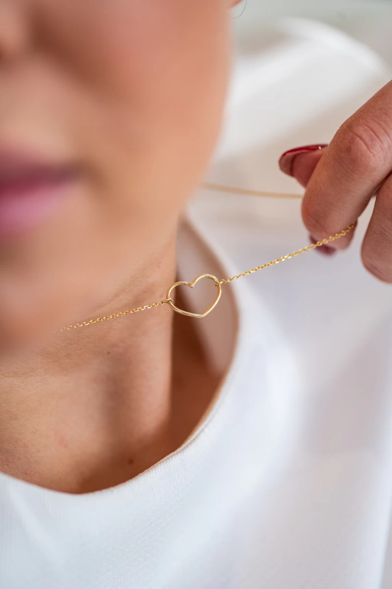 Kontúr Szív Ezüst Nyaklánc