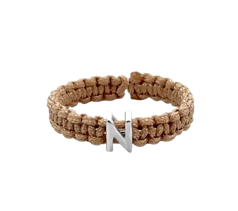 GRAV Macrame Letter ABC Fonalas Gyűrű