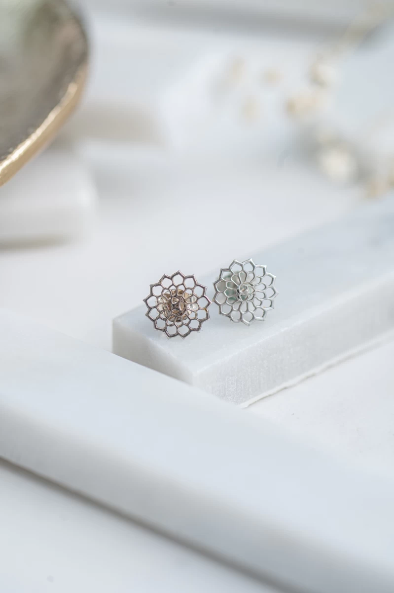 Mandala Ezüst Fülbevaló