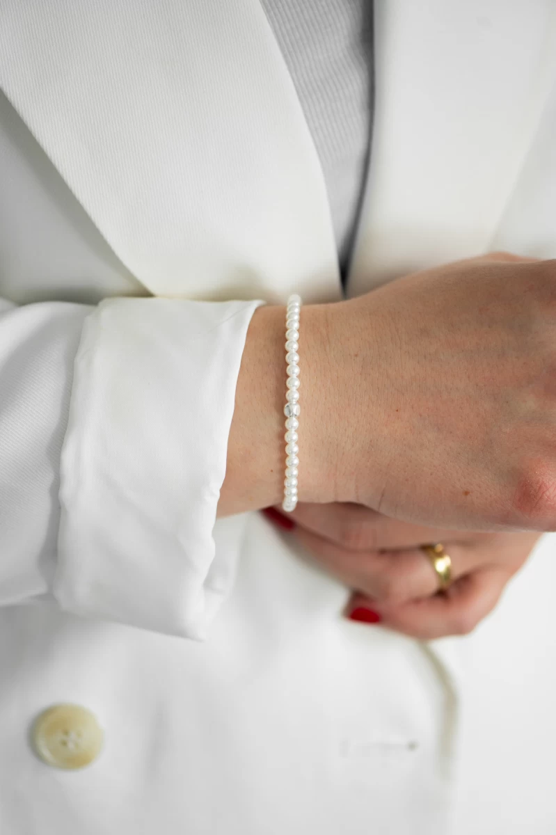 Kis Gyöngy Mágnes Zárral Ezüst 925 Karkötő