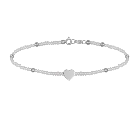 Grav Little White Pearl With Heart Ezüst 925 Bokalánc