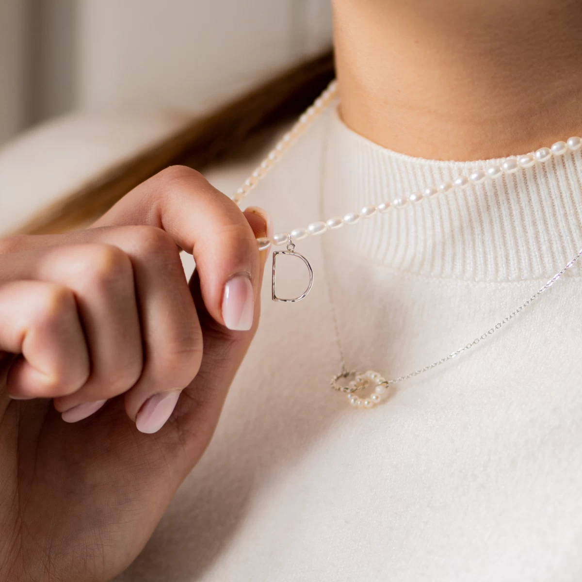 GRAV Pearl Hoop ARANY 14K Nyaklánc