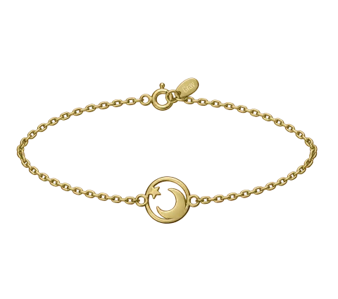 GRAV To The Moon Contour Arany 14K Karkötő