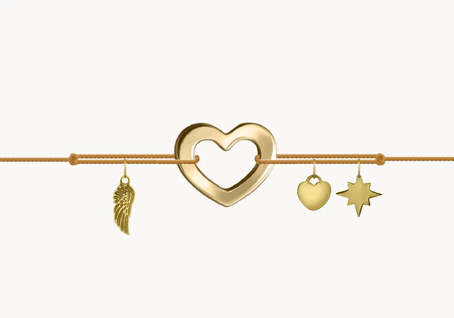 GRAV Karkötő Kontúr Szív 2 Sárga arany 14K