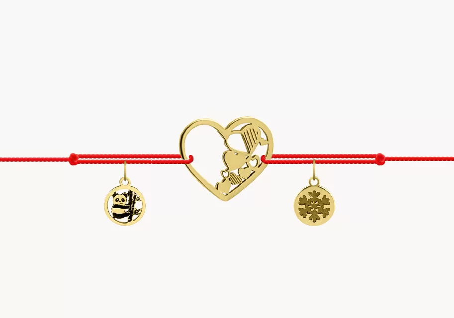 GRAV Karkötő Szívben szívek Sárga Arany 14K